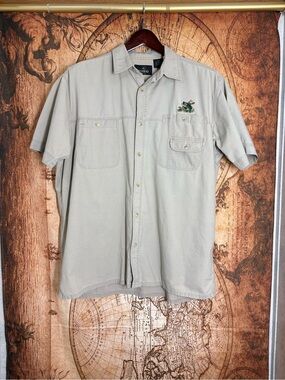 Men’s XL Short Sleeve Button Up Shirt By REDHEAD Pro-Am Angler Embroidered Bass